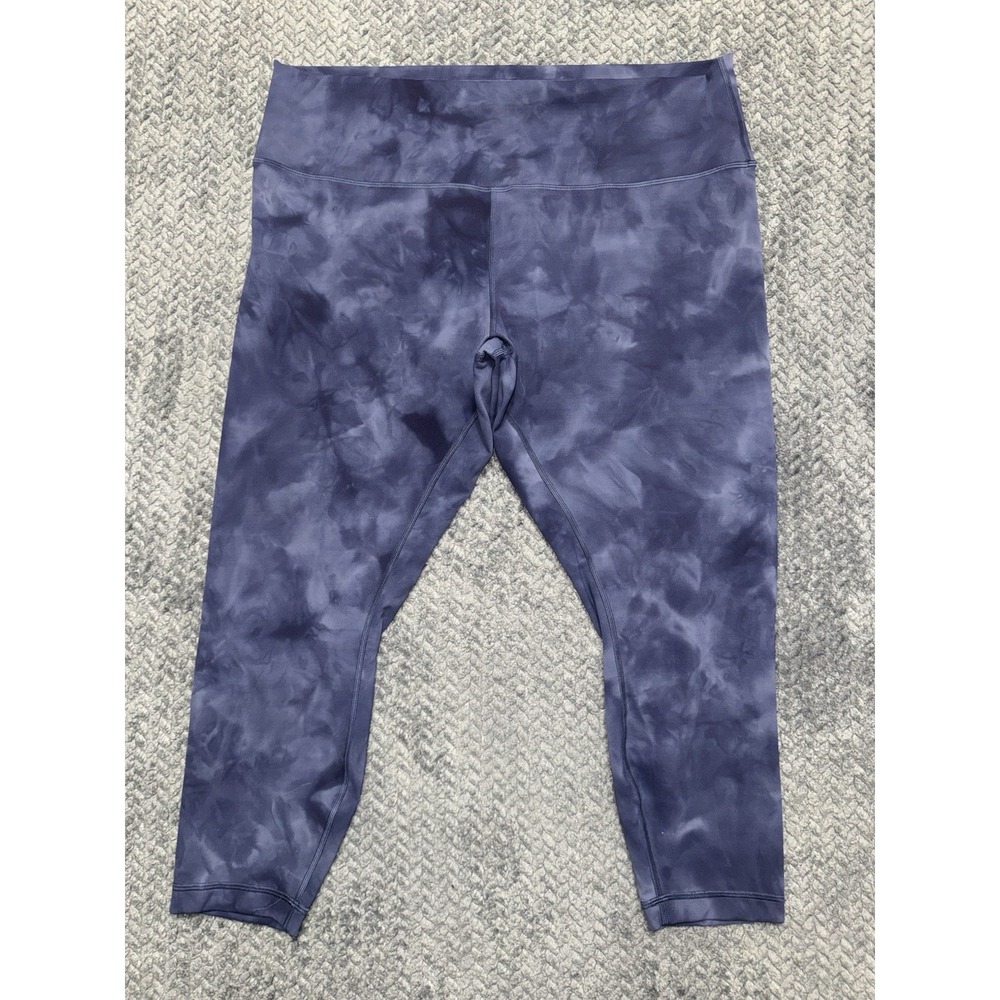lululemon Women's Align High-Rise 25 Tie Dye Blue Stretch Knit Yoga Leggings 20
